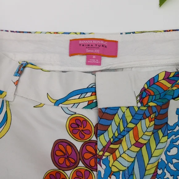 *SOLD* BANANA REPUBLIC Trina Turk Collection Tropical Coral Reef Print Shorts - Picture 7 of 16